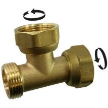 Messing-doppel-aufschraub-t-stück M F 20 X 27 Für Kupferrohr Sans Marque