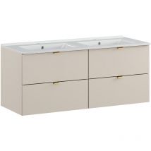 Doppelwaschtisch 120cm Azel mit 2 Schubladen, Kaschmir