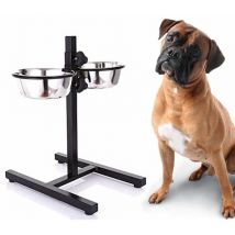 Doppia ciotola cane supporto rialzato regolabile 46x40 alza ciotola cibo
