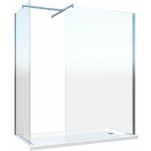 Giorgy - Doppia Parete Doccia Walk-in Con Braccio Di Sostegno Superiore a t Vetro 8 mm Reversibile 98-100 x 98-100 h 200 cm