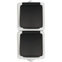 Doppia presa con terra verticale tekno tekno Nero