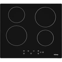 Iseasy - Vetroceramica Piano Cottura Elettrico - Incasso - 4 Fuochi - Larghezza 60 Cm - Nero