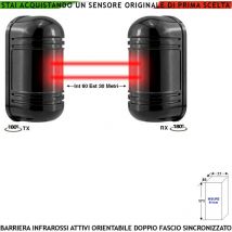 Securvera - Doppio Raggio Infrarosso Attivo Barriera Orientabile Segnala Allarme Passaggio Estraneo Protezione Portata 60 mt Interno 30 mt Esterno