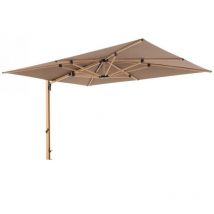 Doppler - Alu Wood xl led ultra 400 x 300 cm Pendelschirm Holzoptik Ampelschirm 3 Farben 449270 846 Greige