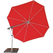 Doppler - Sonnenschirm/ Ampelschirm Protect 400 Pendel ø 400 cm, rot, inkl. 4 Granitplatten, Bezug aus 100% Polyester, Gestell aus Aluminium, 41,4 kg