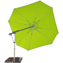 Doppler - Sonnenschirm/ Ampelschirm 'Protect 400 Pendel' ø 400 cm, smaragd , inkl. 4 Granitplatten, Bezug aus 100% Polyester, Gestell aus Aluminium,