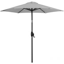 Derby - Sonnenschirm/ Kurbelschirm 'Basic Lift neo 180' mit Höhenverstellung, 180 cm, hellgrau, Bezug aus 100% Polyester, Gestell aus Aluminium, 4,7