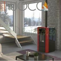 Dora - Estufa de pellets de 9 kw rojo