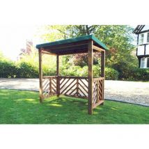 Charles Taylor - Dorchester bbq Shelter (Green Roof Cover) - W170 x D100 x H196 - Fully Assembled - Green