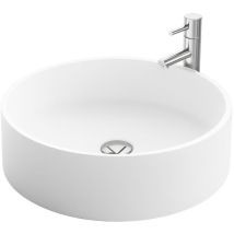 Ambra Doria – Rundes Aufsatzwaschbecken 45 cm – Mineralharz – Mattweiß – 2 Jahre Garantie