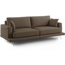 Dorian Canapé moderne en tissu doux anti-tache T05 198 cm brun