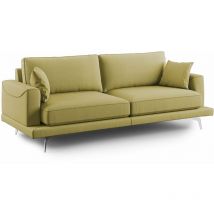 Dorian Canapé moderne en tissu doux anti-tache T05 218 cm jaune
