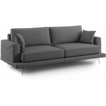 Dorian Canapé moderne en tissu doux anti-tache T05 198 cm anthracite