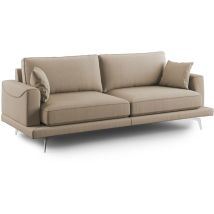 Divani.store - Dorian Canapé moderne en tissu doux anti-tache T05 178 cm beige