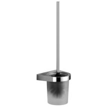 Dornbracht Toilettenbürstengarnitur Wandmodell aus Kristallglas matt schwarz Breite 126 mm Höhe 415 mm Ausladung 120 mm