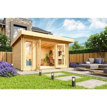 Lasita Maja - Dorset 2-Log Cabin, Wooden Garden Room, Timber Summerhouse, Home Office - L430 x W370 x H239.4 cm