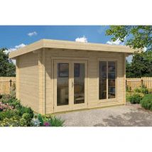 Lasita Maja - Dorset 71-Log Cabin, Wooden Garden Room, Timber Summerhouse, Home Office - L460 x W360 x H231.2 cm