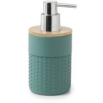 Dosasapone con erogatore in plastica d'appoggio in resina e bambù TH80 Gedy serie thea Verde