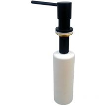 Kibath - Dosificador de Gel para empotrar en encimera redondo acabado negro mate fabricado en latón