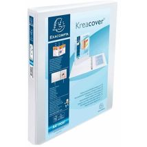Classeur 2 Anneaux Plastifié Exacompta Kreacover Personnalisable A4+ - Dos 4,7 Cm Blanc