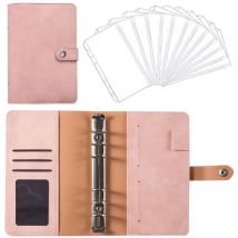 Dossiers budgétaires avec enveloppes zippées, dossiers pour ordinateur portable A6 en cuir pu 6 trous