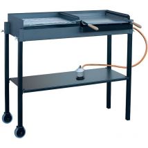 Visiodirect - Double Barbecue (petit) en Zinc coloris Gris - 85 x b 98 x c 38,5 cm