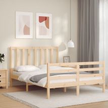 Bonnevie - Double bed,Adult bed,Bed Frame without Mattress 140x200 cm Solid Wood Pine VSVS441849