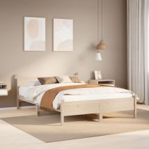 Double bed,Adult bed,Bed Frame without Mattress 150x200 cm King Size Solid Wood Pine VSVS405385