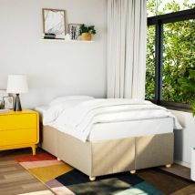 Double bed,Adult bed,Bed Frame without Mattress Cream 120x190 cm Small Double Fabric VSVS512040