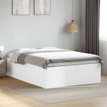 Double bed,Adult bed,Bed Frame without Mattress White 135x190 cm Double VSVS386731