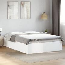 Double bed,Adult bed,Bed Frame without Mattress White 140x200 cm VSVS561178