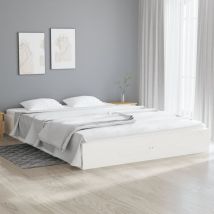 Double bed,Adult bed,Bed Frame without Mattress White Solid Wood 180x200 cm Super King VSVS598508
