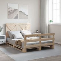 Double bed,Adult bed,Bed Frame without Mattress with Headboard 140x200 cm Solid Wood VSVS669794