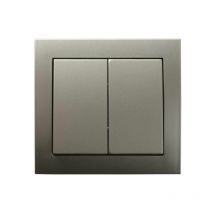 Ospel - Double Big Button Indoor Light Switch Click Wall Plate Light Satin