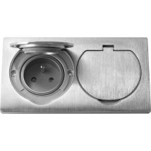 Orno - Prise Double Étanche 2p+t Encastrable Ip55 Nf Acier Inoxydable Or-ae-1397