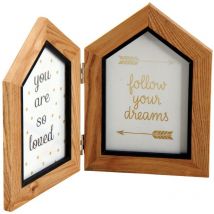 Double cadre photo en forme de maison