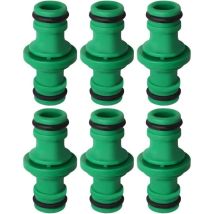 6 Pièces Double Connecteur De Tuyaux, Double Mâle Tuyau Connecteur Plastique Raccords De Tuyau Pour Rejoignez Le Tube (vert)