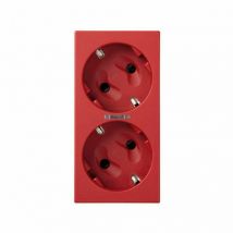 Simon - Double couvercle schuko avec led (rouge) 50011841-037