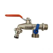 Bradas - Double Duo Outlet Garden Outdoor Tap Valve Faucet 1/2' x 3/4' x 3/4' bsp fits Hozelock
