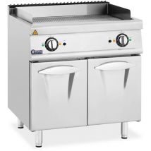 Royal Catering - Double Electric Griddle - 10.8 kW - ribbed - base cabinet grill