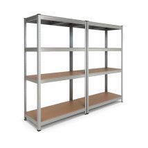 Euro Vanadium - tagère charges lourde 160 x 80 x 30 cm - Charge max 640 kg - Acier galvanisé - lot de 2 - 30 cm - Bois