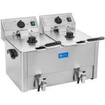 Royal Catering - Friteuse Électrique Professionnelle Acier Inoxydable Zone Froide 2x13L 2x3250W