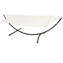 Amanka - Double Hamac avec Support à 120 kg 200x120cm Structure Extérieure en Métal Cadre