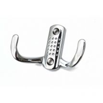 GTV - Double Hat Coat Hanger Hook Door Wall Bath Small - Colour Chrome - Pack of 6