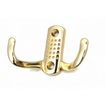 Double Hat Coat Hanger Hook Door Wall Bath Small - Colour Gold - Pack of 40