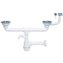TYC - 115mm Double Kitchen Sink Drain Waste Trap Wash Machine