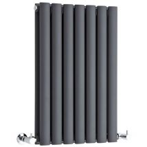 Double Oval Panel Radiators 600mm High 413mm Wide – Anthracite