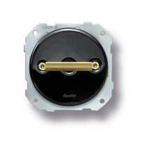 Fontini - Double poussoir rotation double métal laiton doré satiné porcelaine noir do low