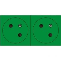 Legrand - Double prise 2P+T Surface Mosaic Link raccordement latéral 4 modules vert 077162L
