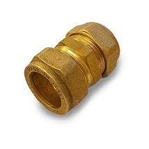 Double raccord à compression pour tube cuivre 22 x 22 mm